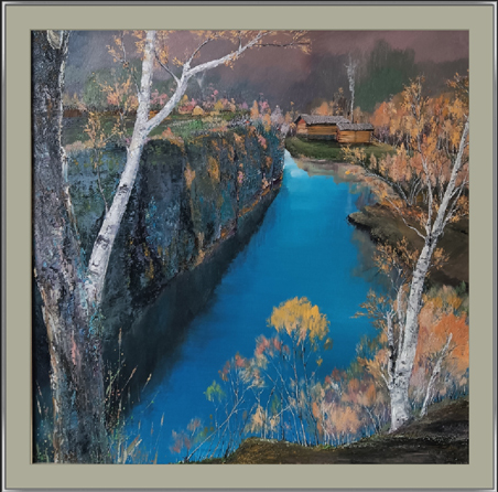 3046号 油画《碧谷》100×100CM.jpg 3046号 油画《碧谷》100×100CM.jpg