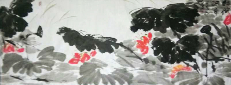 1498-作品名称:红荷映日。尺寸:180cm乘60cm。2018年创作。.jpg 1498-作品名称:红荷映日。尺寸:180cm乘60cm。2018年创作。.jpg