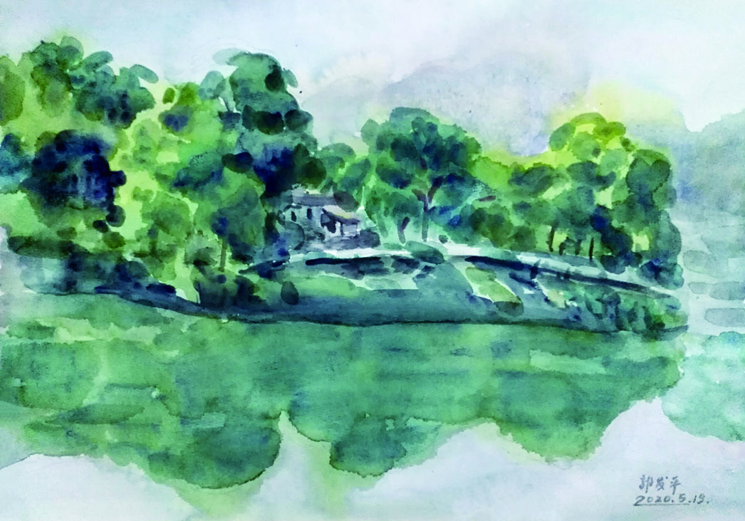 作品名称:山下村庄。尺寸:53cm乘38cm。2020年创作。.jpg 作品名称:山下村庄。尺寸:53cm乘38cm。2020年创作。.jpg